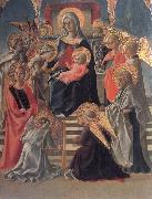 Fra Filippo Lippi Madonna and Child Enthroned with Angels,a Carmelite and other Saints Germany oil painting artist